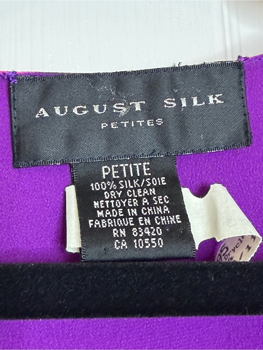 August Silk Petite Reversible 100% Silk Sleeveless Shell Top Purple Pink - Picture 6 of 6